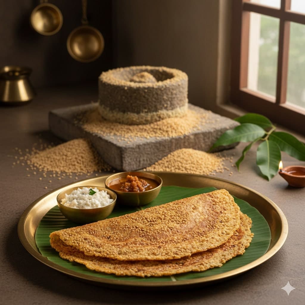 Browntop Millet Stoneground Dosa